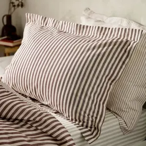 Yard Hebden Melange Beetroot Stripe Duvet Cover Set